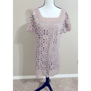 Laser Cut Details Mini Dress Size S